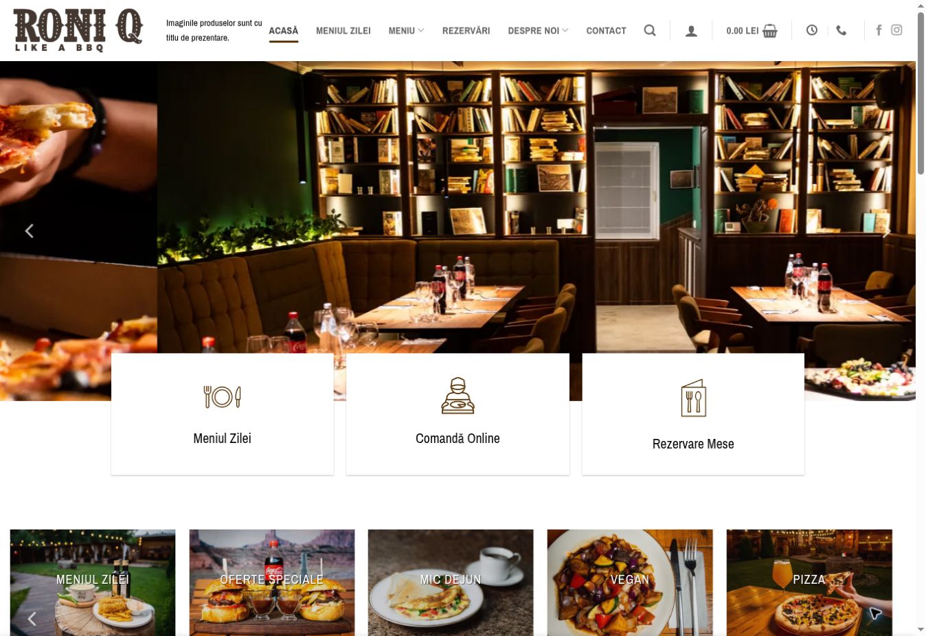 Captură reală a website-ului Roni Q